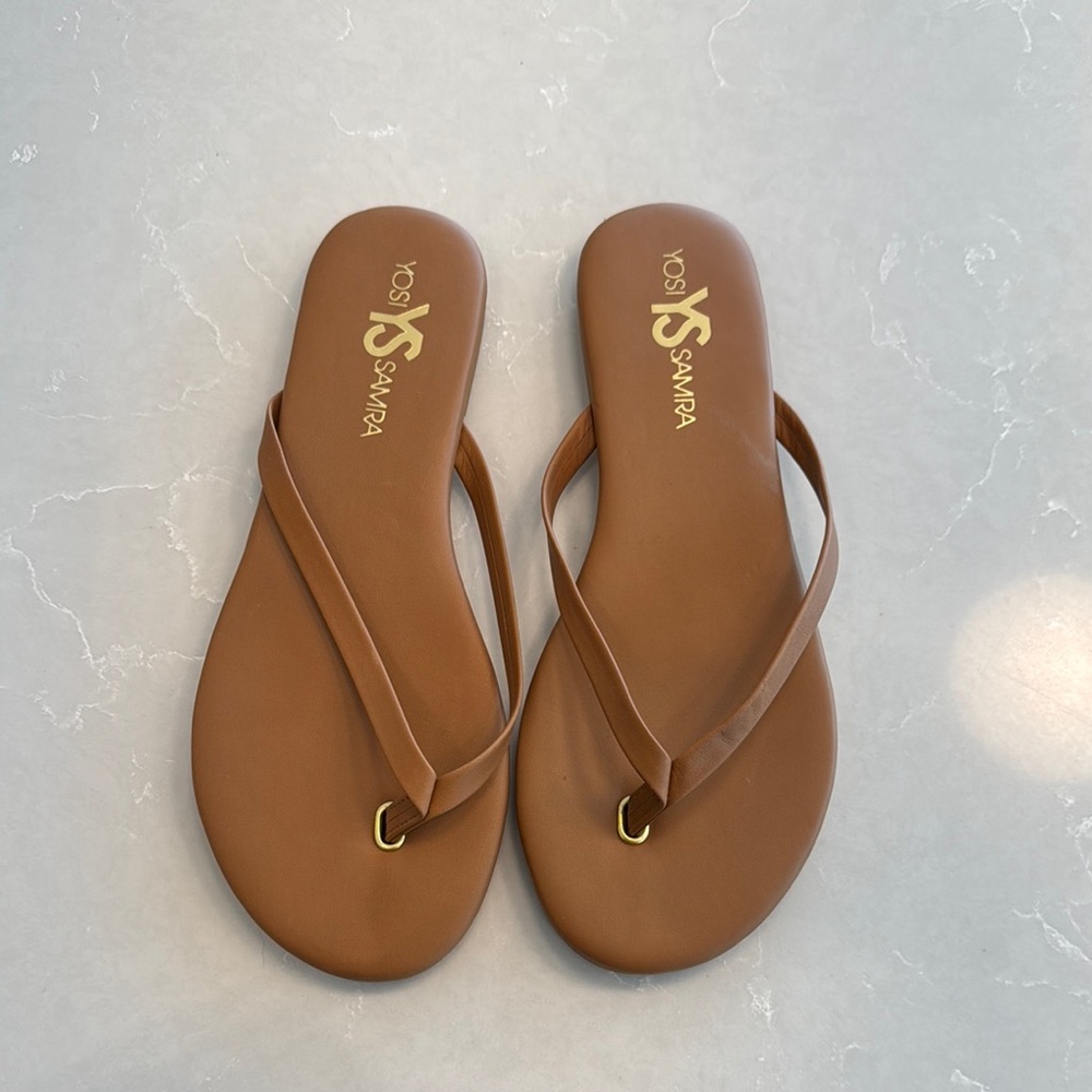 Yosi Samra Brown Flip Flops